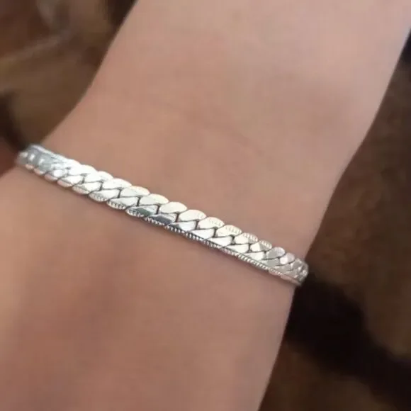 Sterling Silver Snake Chain Bracelet 7 inches long - Picture 6 of 11